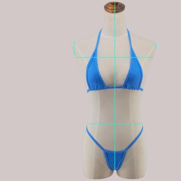 Micro Bikini Black Triangle Bikini Set Size Small NWT - Picture 2 of 4